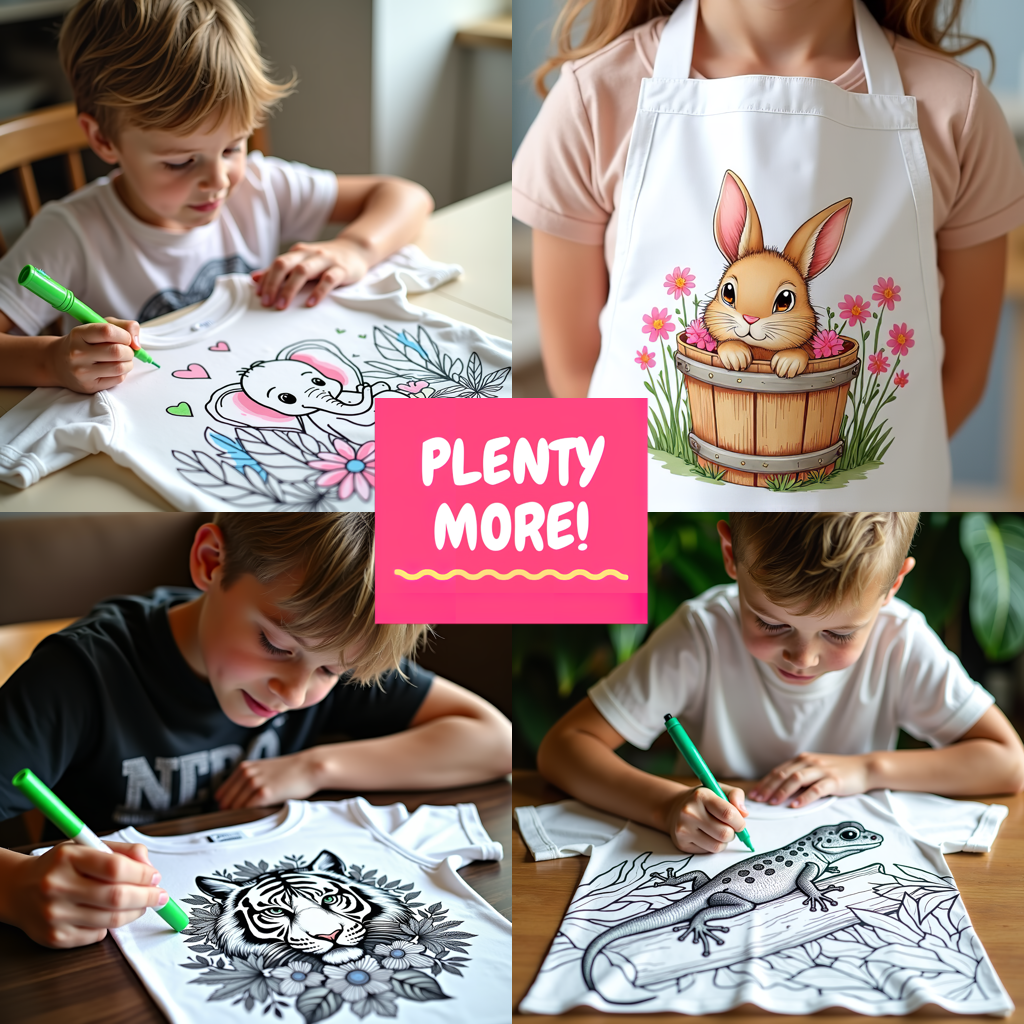 Adult Sweatshirt Coloring Kit with 10 Fabric Markers - Baby Goat