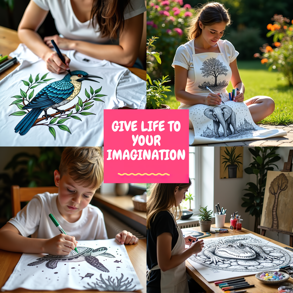Adult Sweatshirt Coloring Kit with 10 Fabric Markers - Chick