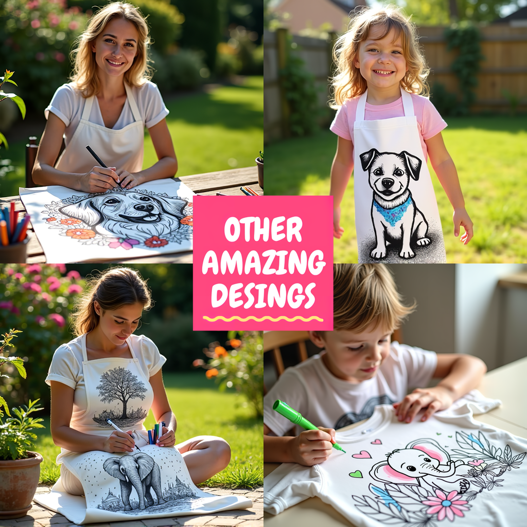 Adult Sweatshirt Coloring Kit with 10 Fabric Markers - Donkey