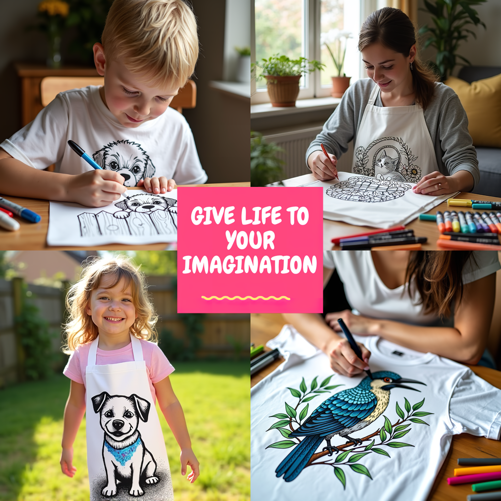 Unisex T-shirt Coloring Kit with 10 Fabric Markers - Chef Bear