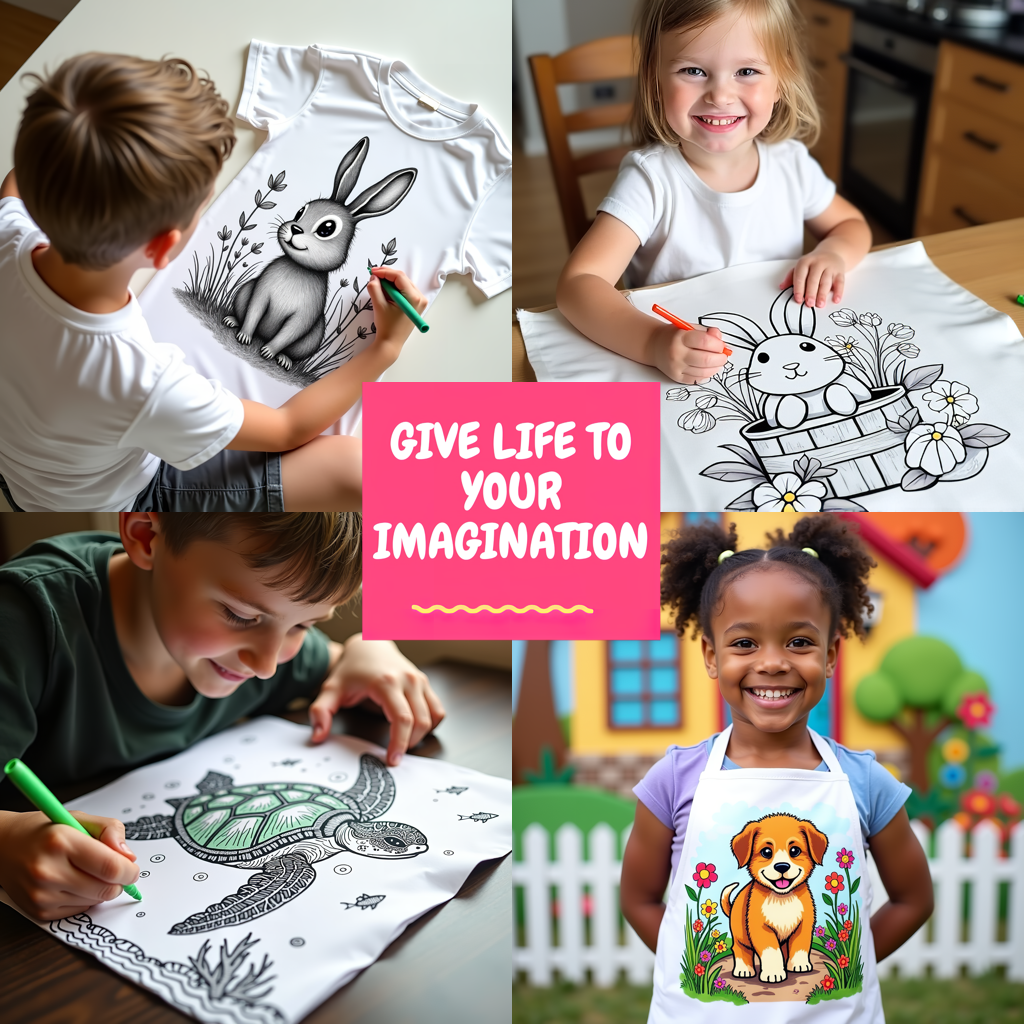 Adult Sweatshirt Coloring Kit with 10 Fabric Markers - Rabbit