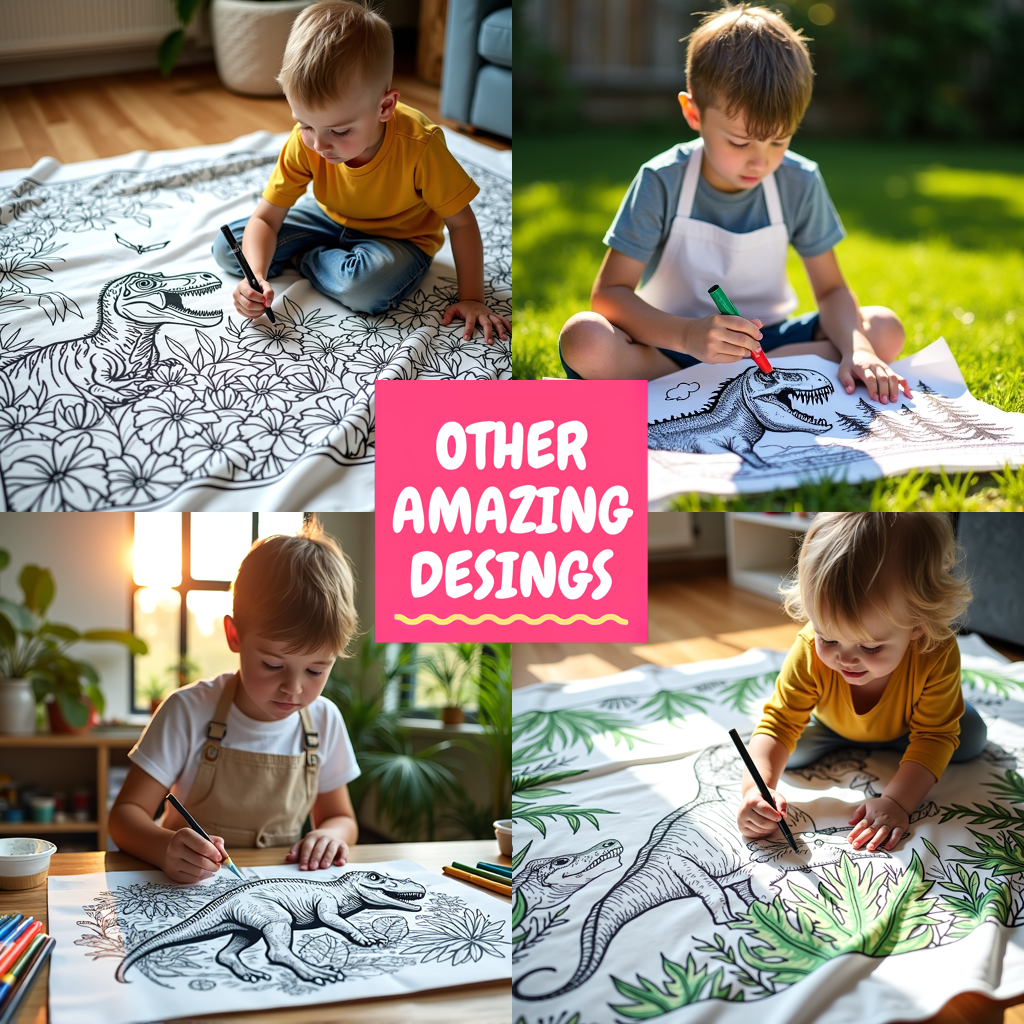 Adult Sweatshirt Coloring Kit with 10 Fabric Markers - Mountain Landscape