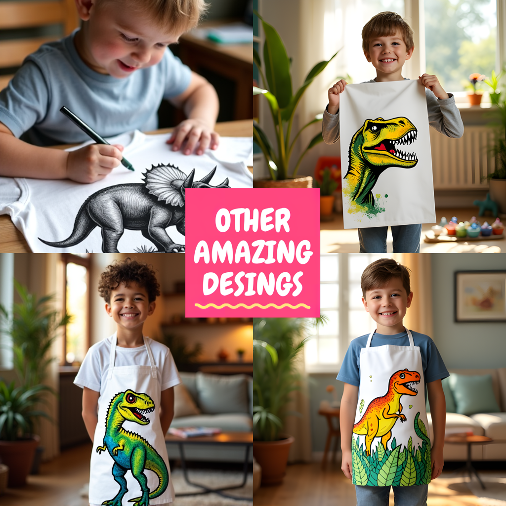 Adult Sweatshirt Coloring Kit with 10 Fabric Markers - Dinosaur