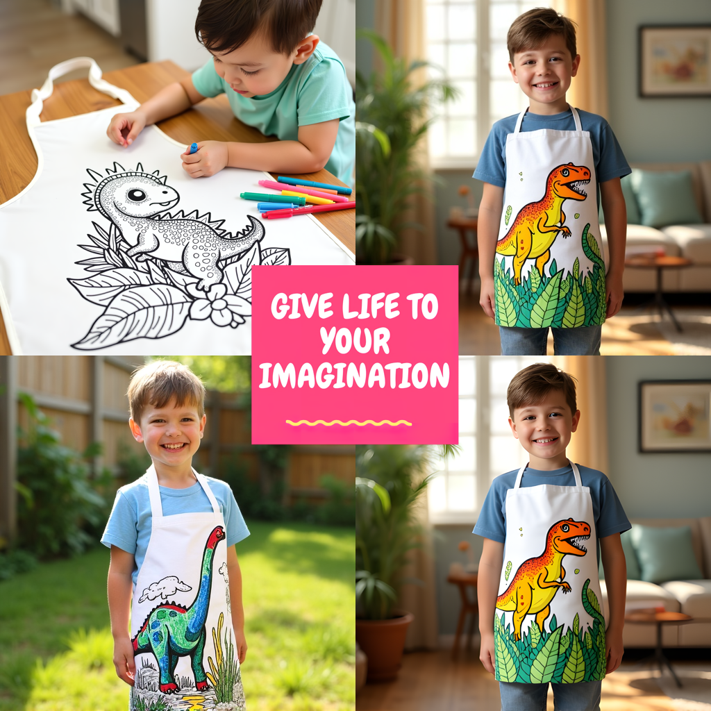 Kid's T-shirt Coloring Kit with 10 Fabric Markers - Pterodactyl