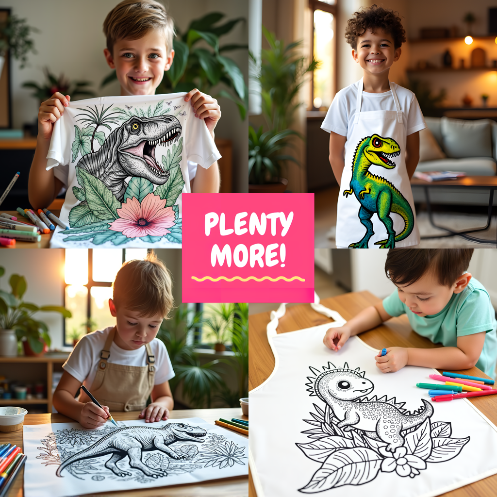 Adult Sweatshirt Coloring Kit with 10 Fabric Markers - Marine Dinosaur