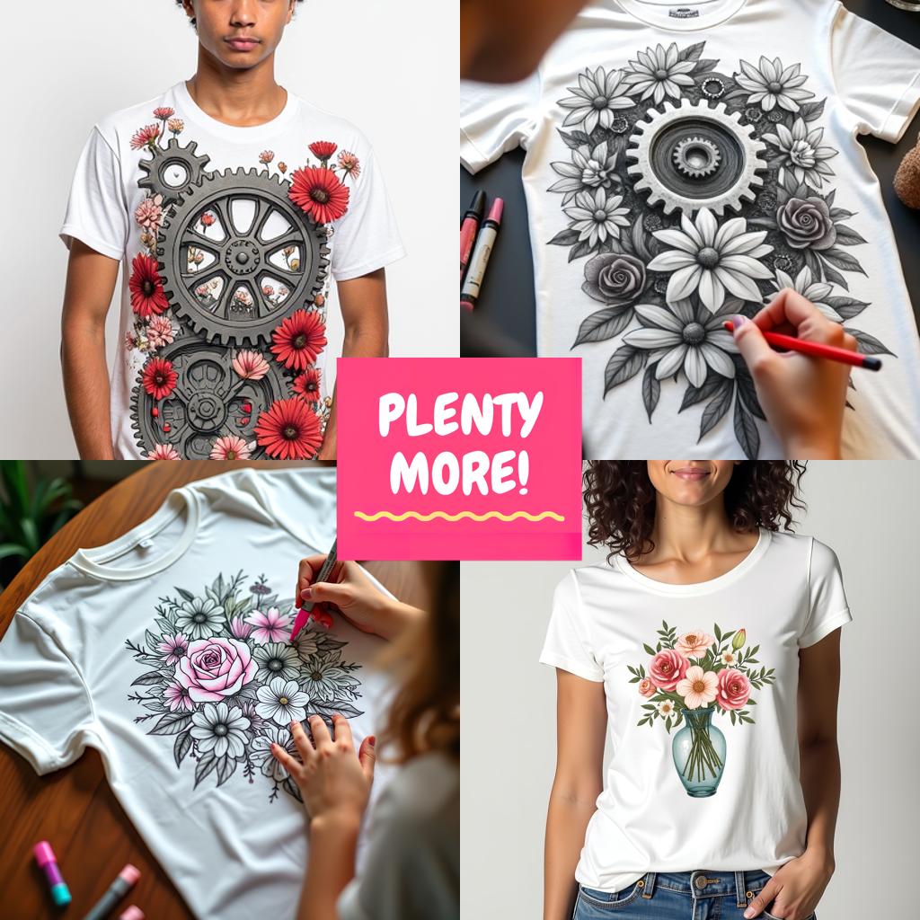 Adult Sweatshirt Coloring Kit with 10 Fabric Markers - Mechanical Nature