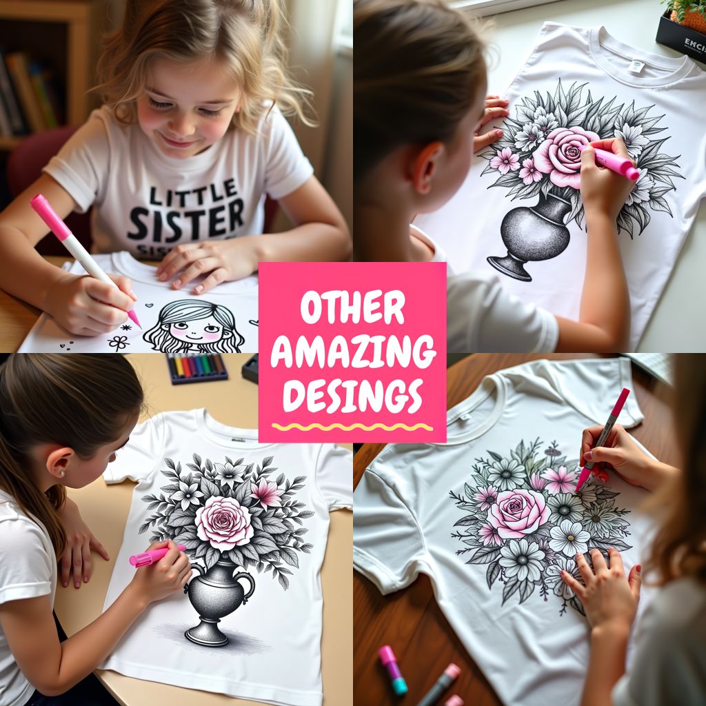 Kid's T-shirt Coloring Kit with 10 Fabric Markers - Mechanical Nature