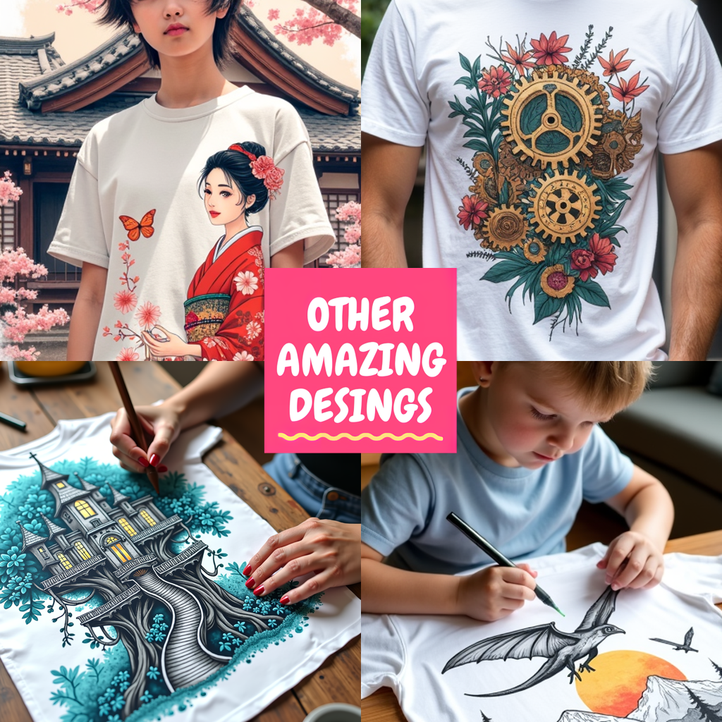 Adult Sweatshirt Coloring Kit with 10 Fabric Markers - Steampunk Girl