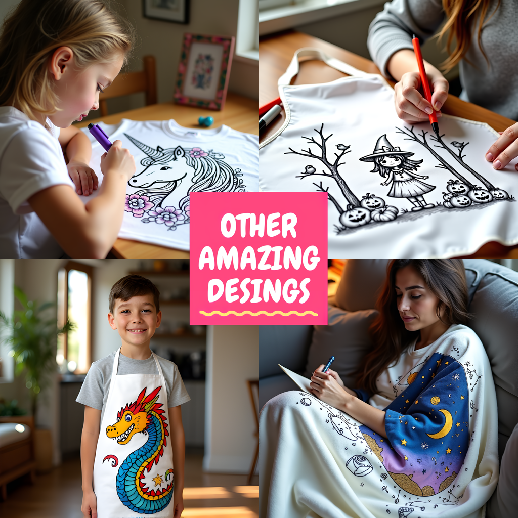 Unisex T-shirt Coloring Kit with 10 Fabric Markers - Steampunk Girl