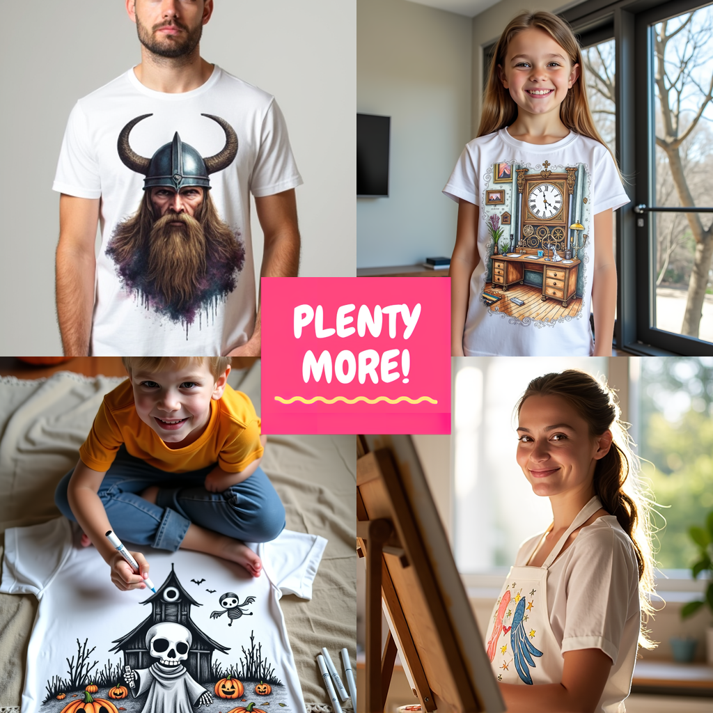 Unisex T-shirt Coloring Kit with 10 Fabric Markers - Mechanical Art
