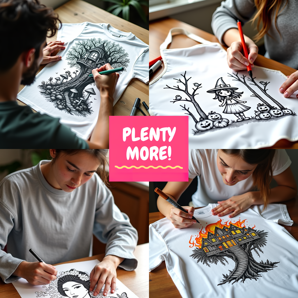 Adult Sweatshirt Coloring Kit with 10 Fabric Markers - Steampunk Clock