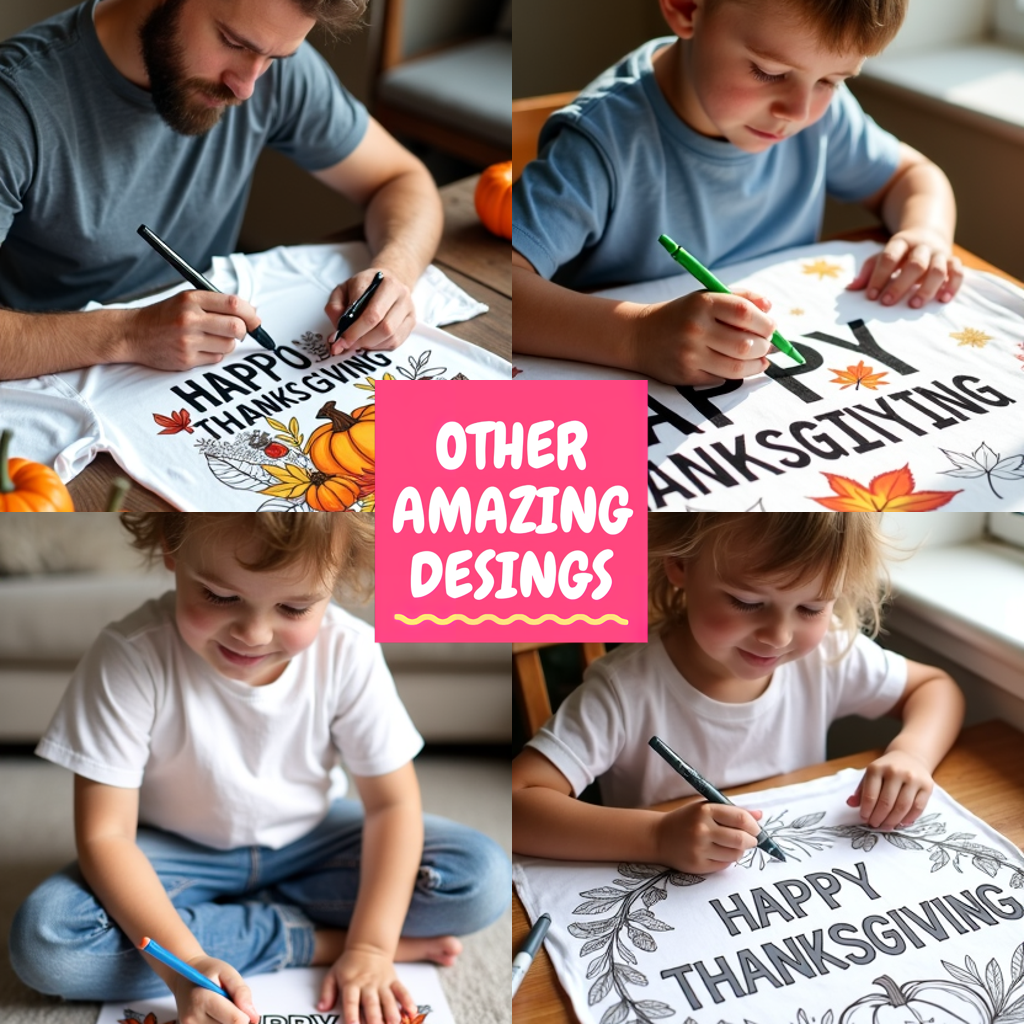 Adult Sweatshirt Coloring Kit with 10 Fabric Markers - Thanksgiving