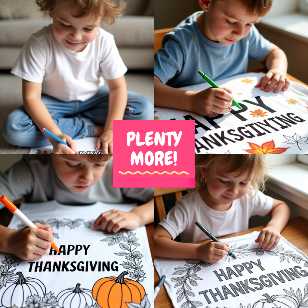 Adult Sweatshirt Coloring Kit with 10 Fabric Markers - Thanksgiving