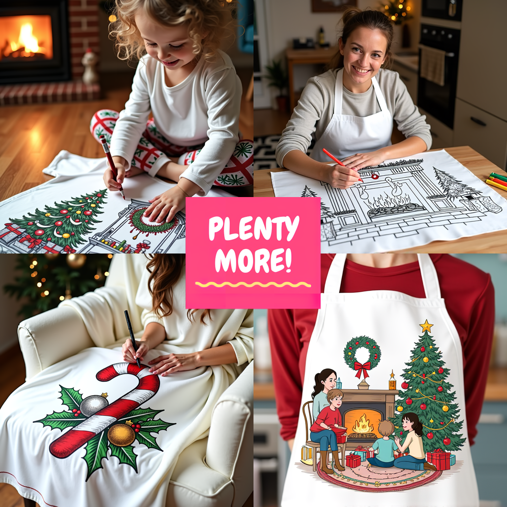 Adult Sweatshirt Coloring Kit with 10 Fabric Markers - Christmas Tree