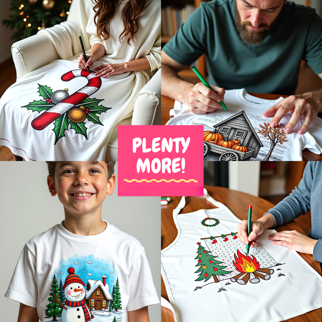 Adult Sweatshirt Coloring Kit with 10 Fabric Markers - Santa Claus