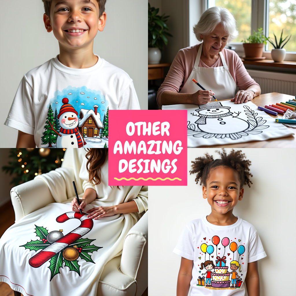 Adult Sweatshirt Coloring Kit with 10 Fabric Markers - Santa Claus