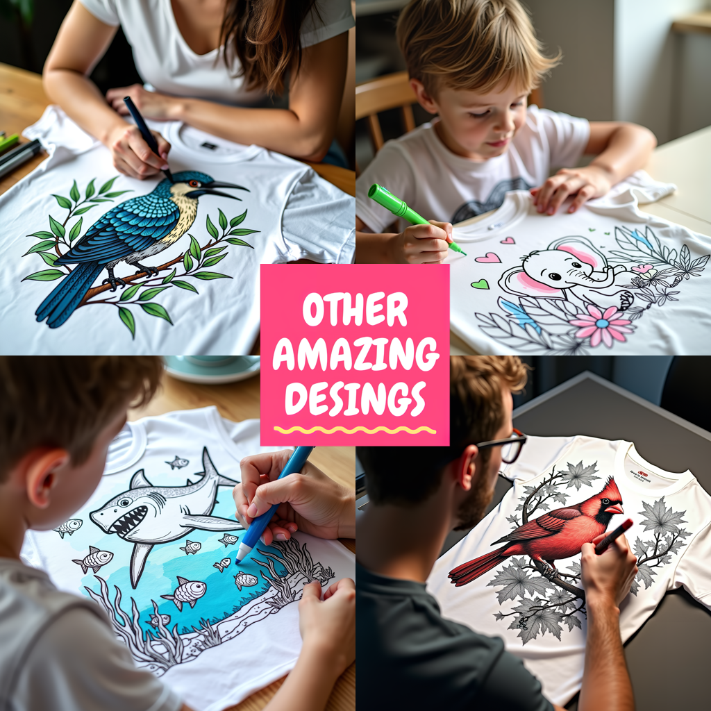 Adult Sweatshirt Coloring Kit with 10 Fabric Markers - Peacock