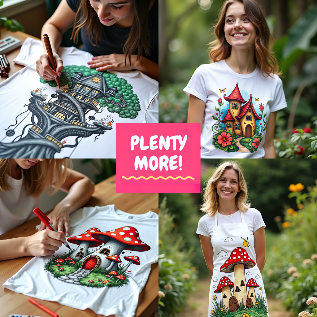 Women's T-shirt Coloring Kit with 10 Fabric Markers - Starry Sky