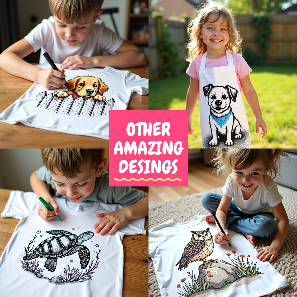 Kid's T-shirt Coloring Kit with 10 Fabric Markers - Turkey