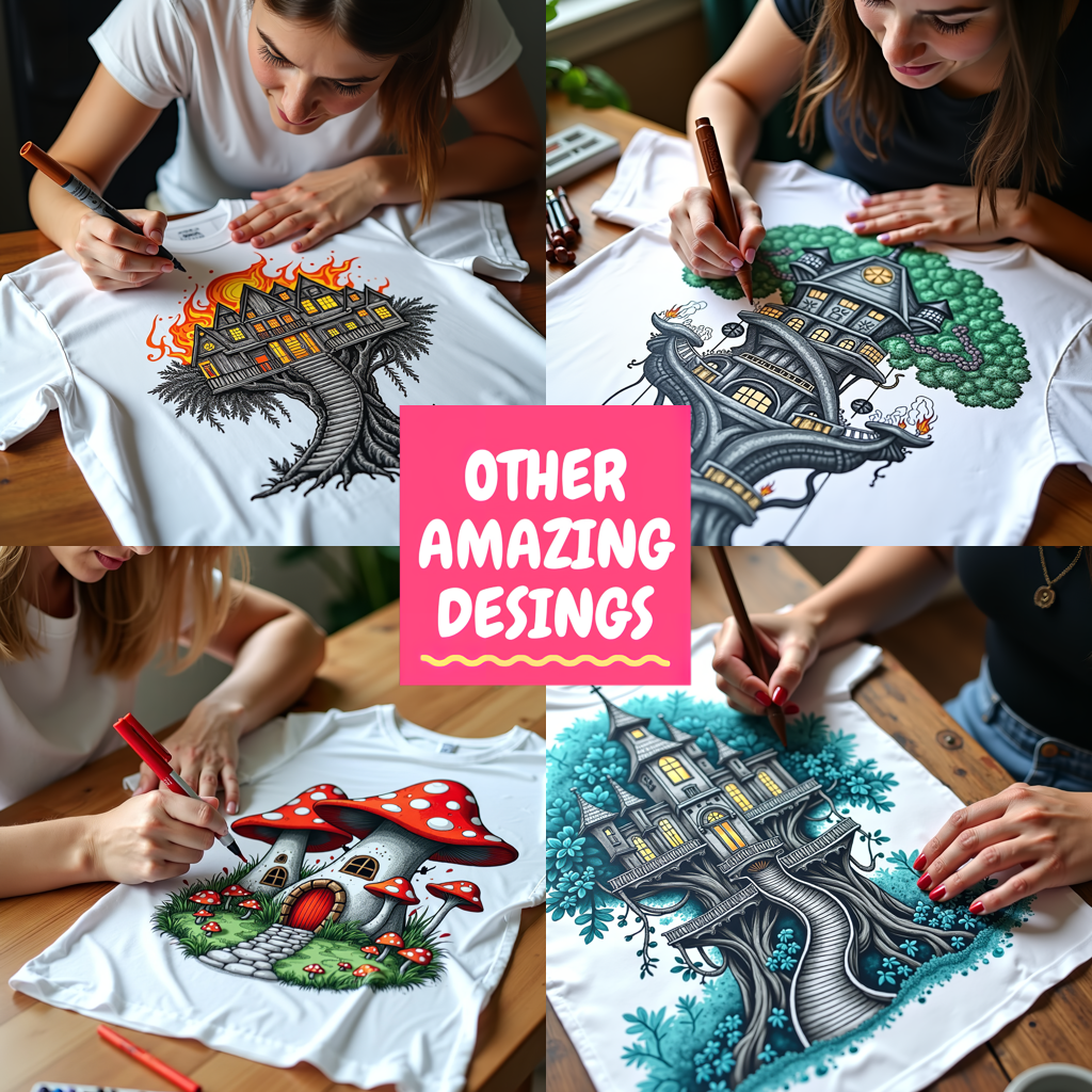 Women's T-shirt Coloring Kit with 10 Fabric Markers - Dragon