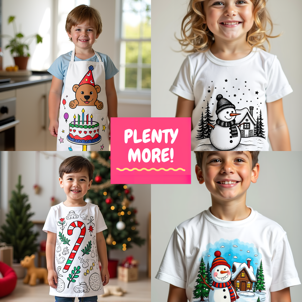 Kid's T-shirt Coloring Kit with 10 Fabric Markers - Nativity Scene