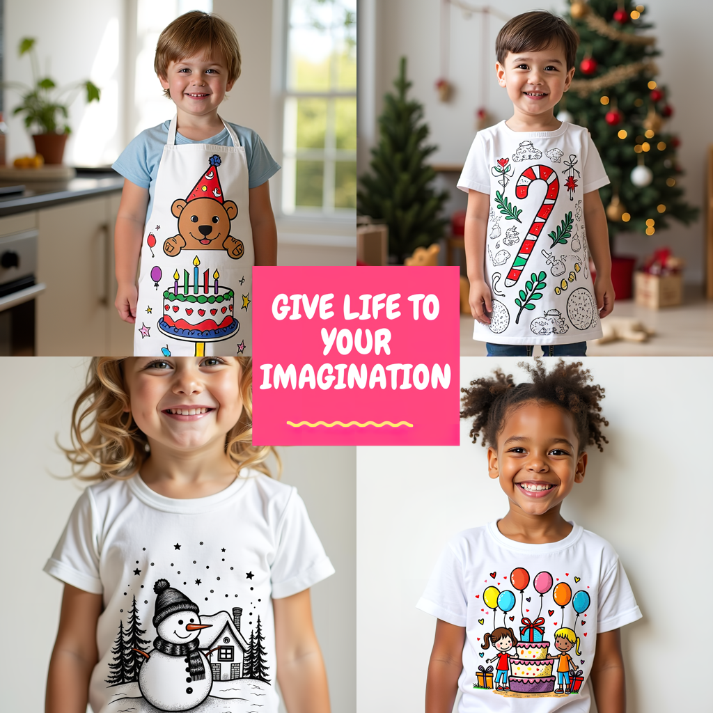 Women's T-shirt Coloring Kit with 10 Fabric Markers - Nativity Scene