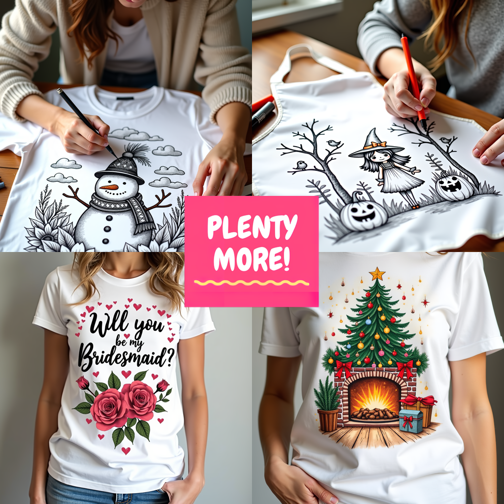 Women's T-shirt Coloring Kit with 10 Fabric Markers - Nativity
