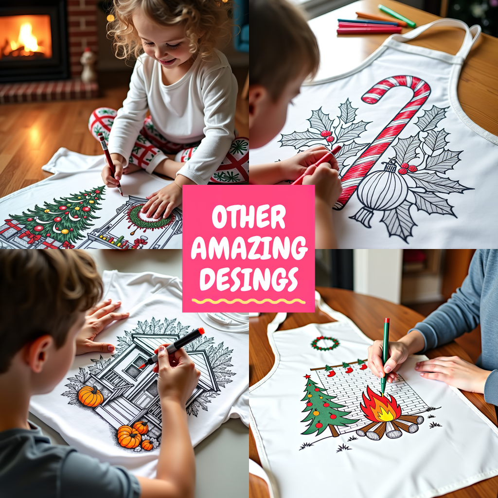 Adult Sweatshirt Coloring Kit with 10 Fabric Markers - Nativity Scene