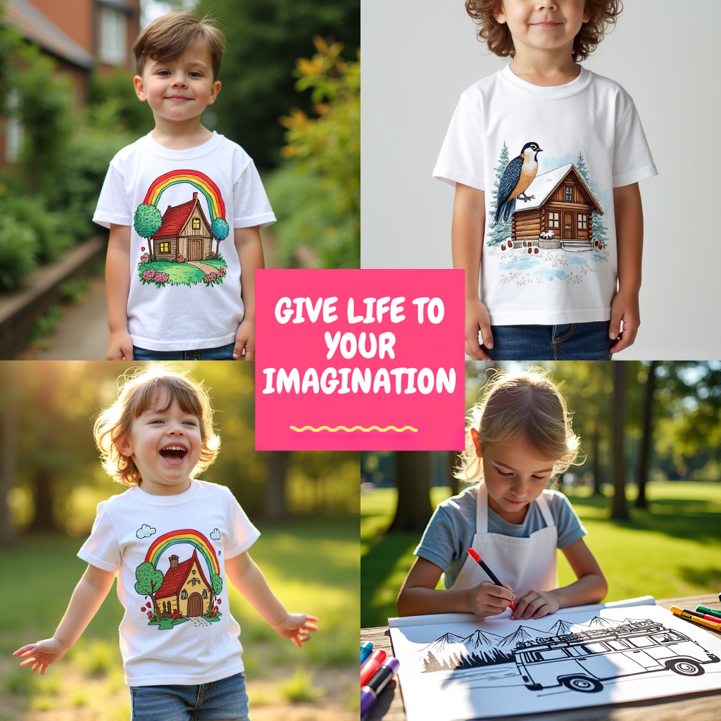 Unisex T-shirt Coloring Kit with 10 Fabric Markers - Holy Family