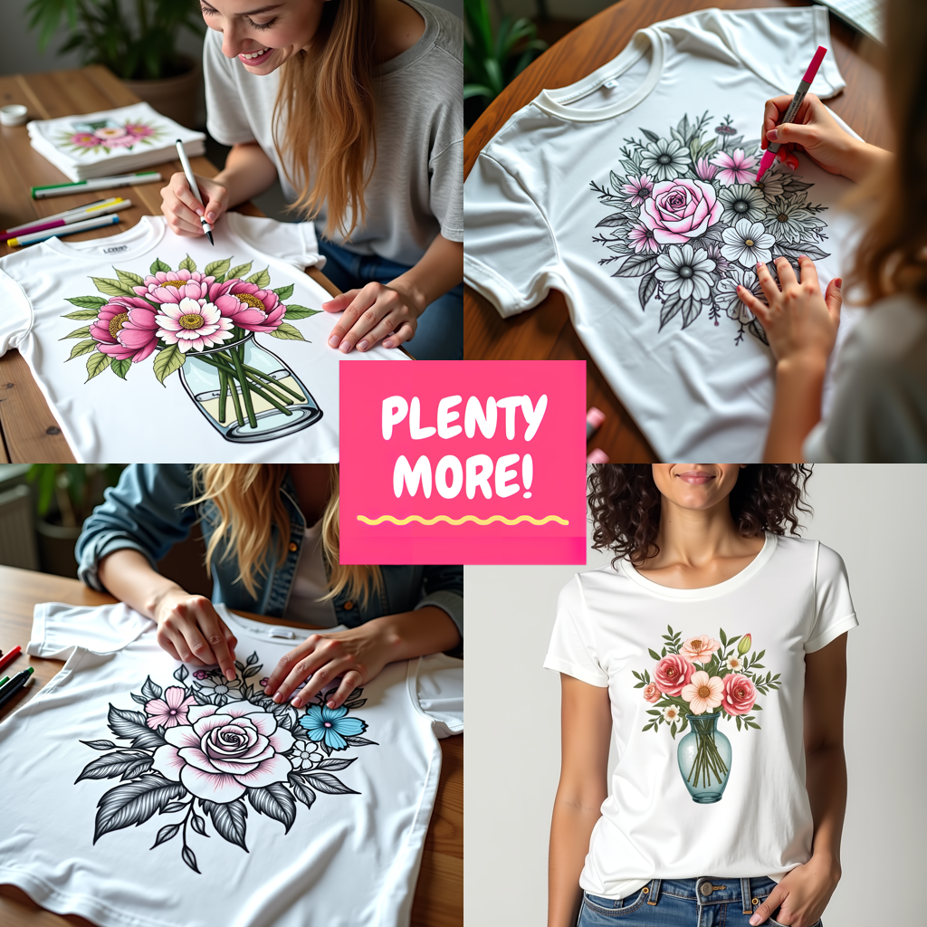 Adult Sweatshirt Coloring Kit with 10 Fabric Markers - Floral Mandala