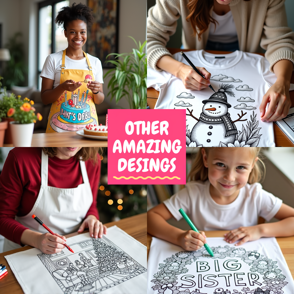 Women's T-shirt Coloring Kit with 10 Fabric Markers - Hearts