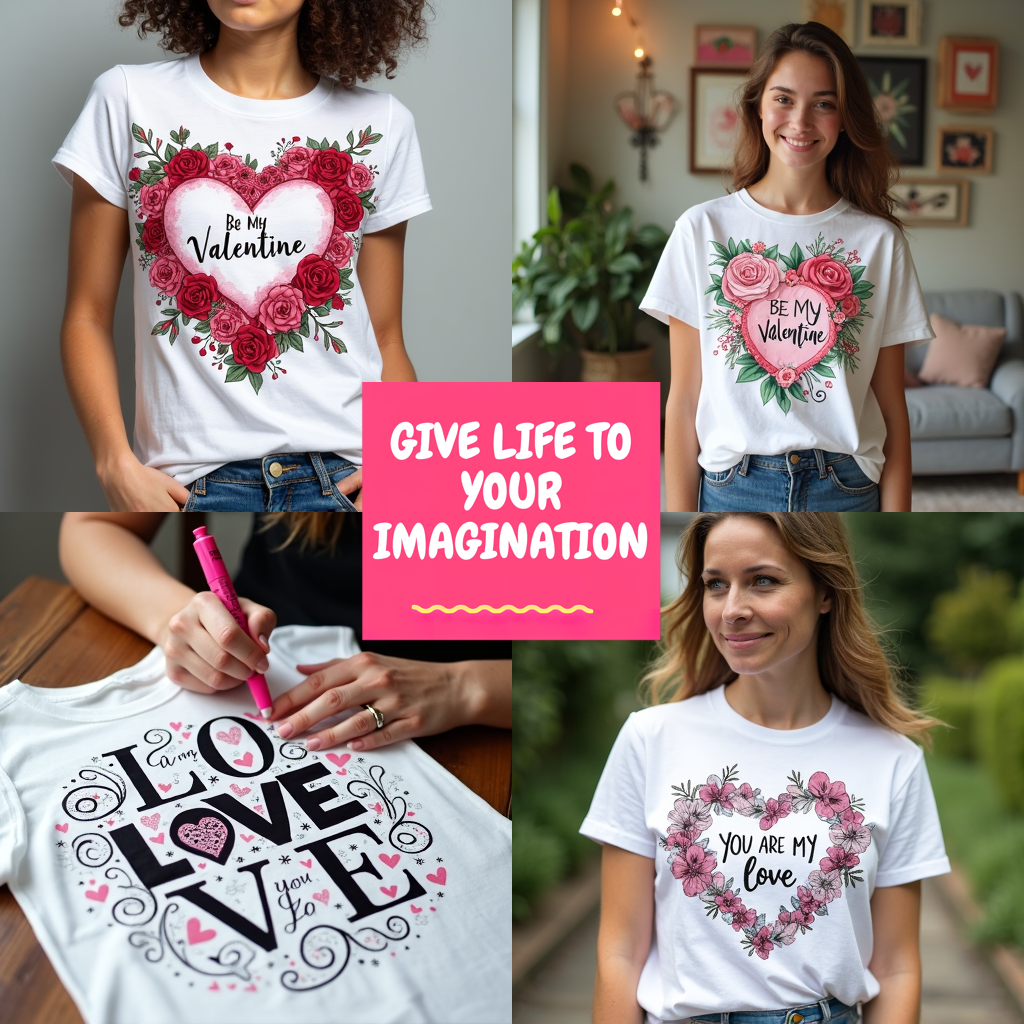 Unisex T-shirt Coloring Kit with 10 Fabric Markers - Valentine's Day