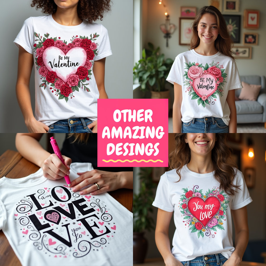 Women's T-shirt Coloring Kit with 10 Fabric Markers - Valentine's Day