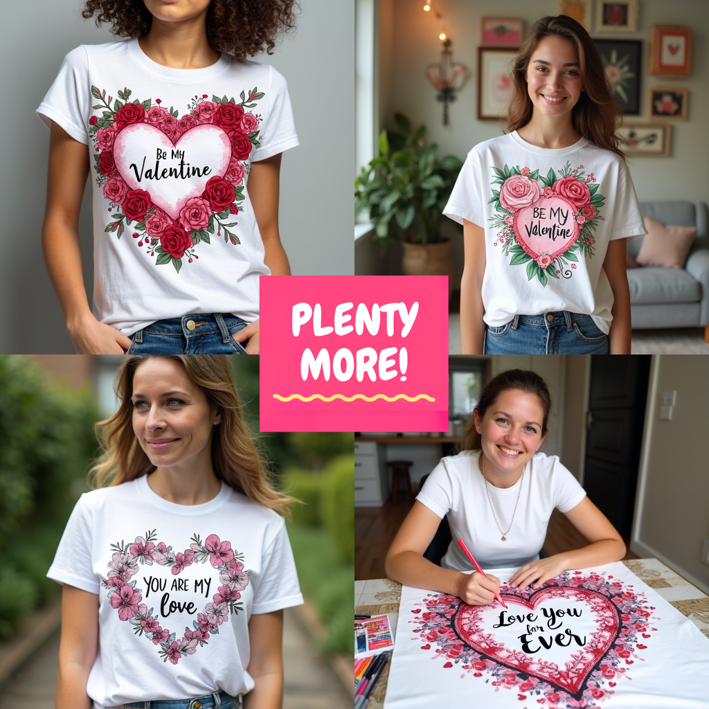Adult Sweatshirt Coloring Kit with 10 Fabric Markers - Valentine