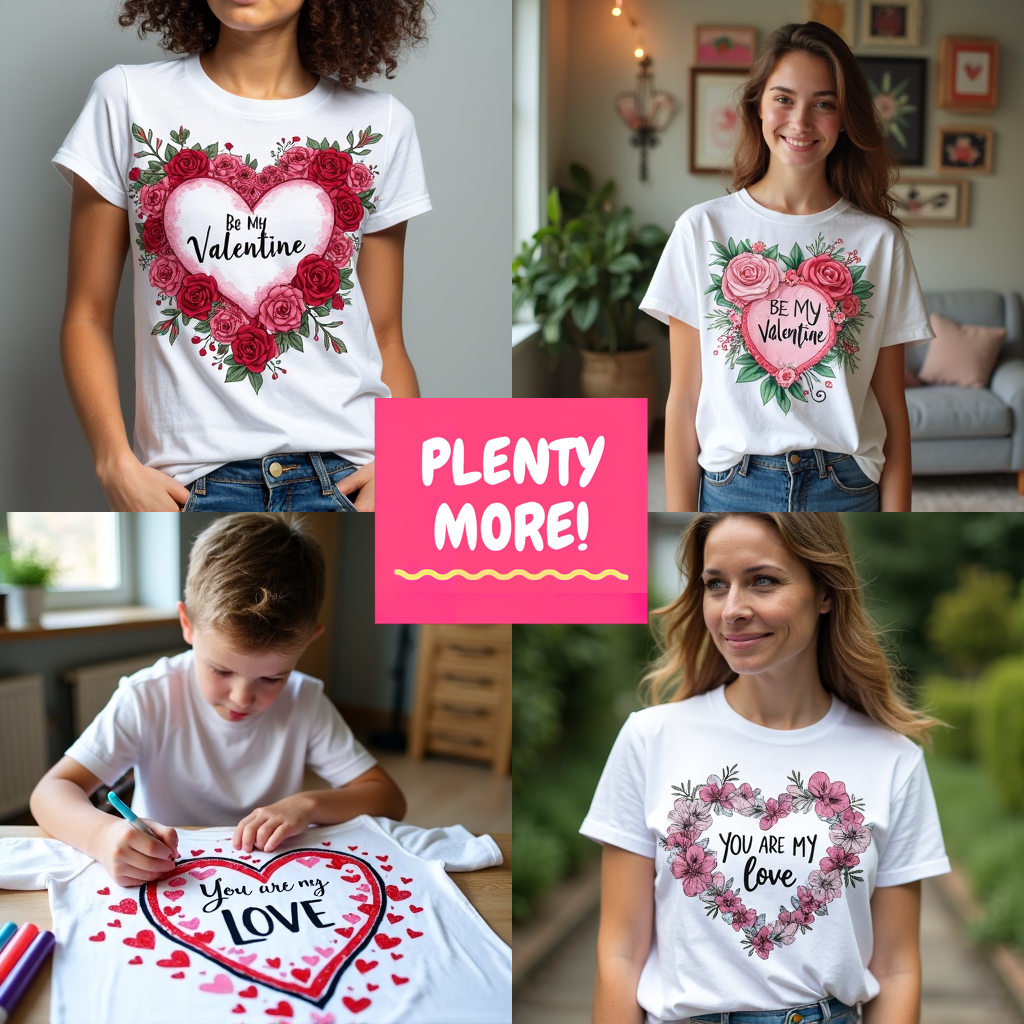 Adult Sweatshirt Coloring Kit with 10 Fabric Markers - Valentine's Day