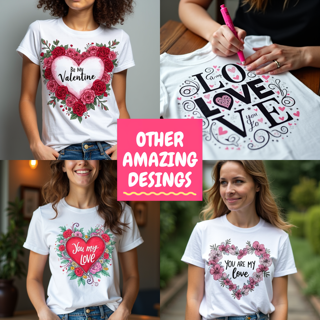 Women's T-shirt Coloring Kit with 10 Fabric Markers - Valentine's Day