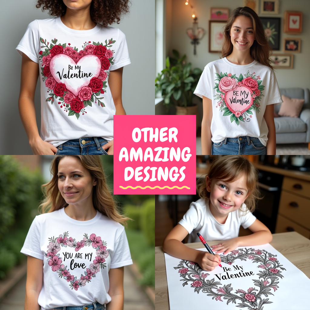 Unisex T-shirt Coloring Kit with 10 Fabric Markers - Valentine's Day