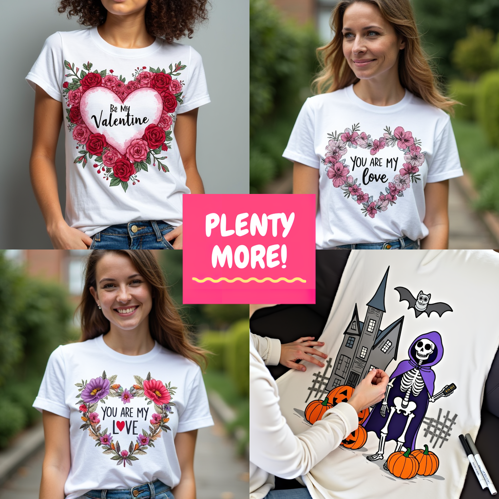 Women's T-shirt Coloring Kit with 10 Fabric Markers - Valentine's Day