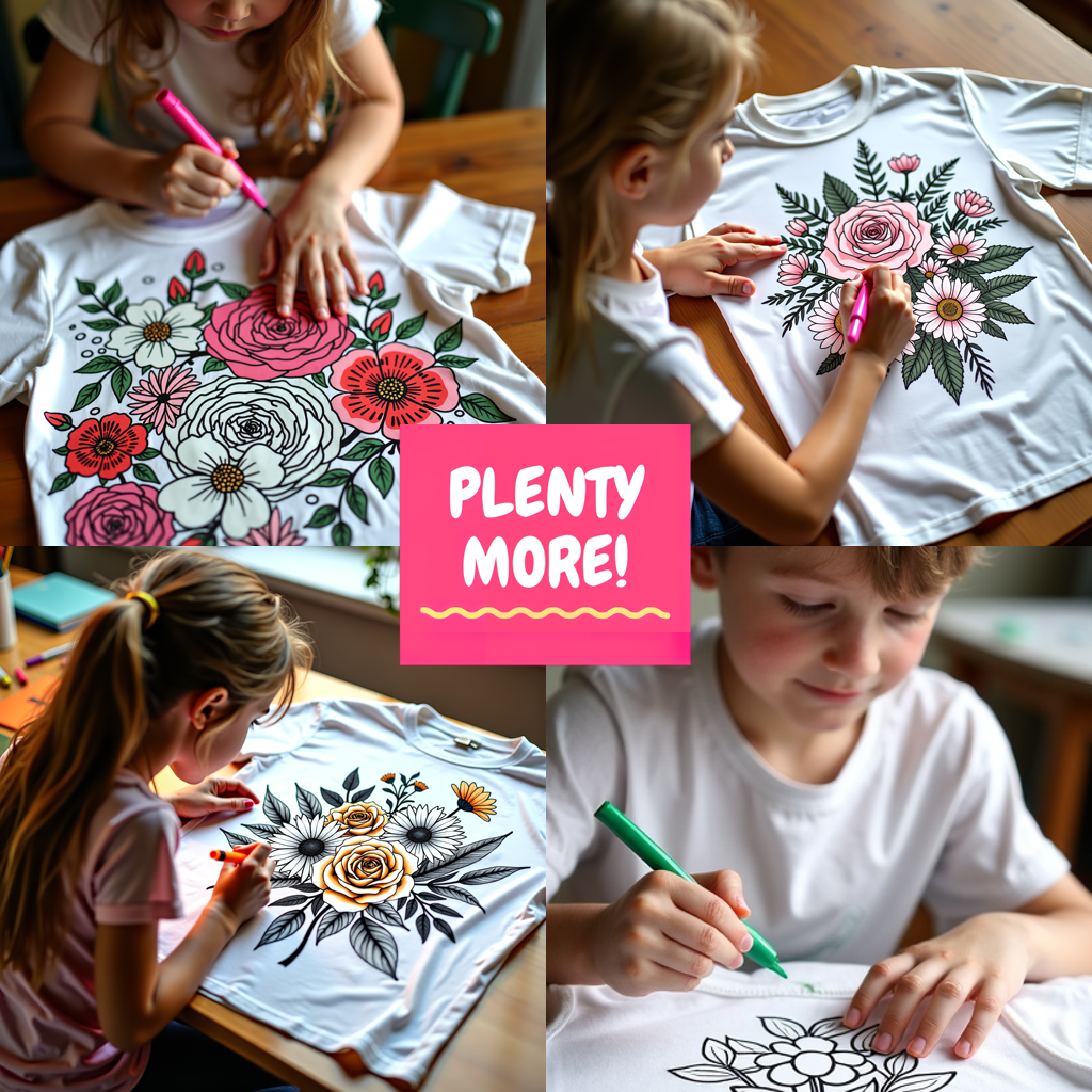 Kid's T-shirt Coloring Kit with 10 Fabric Markers - Forever Love