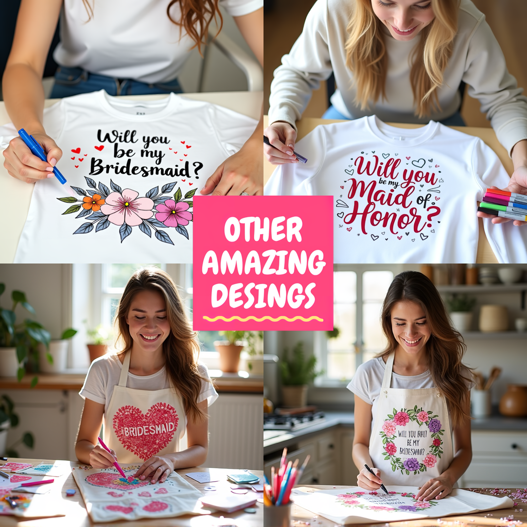 Women's T-shirt Coloring Kit with 10 Fabric Markers - Heart
