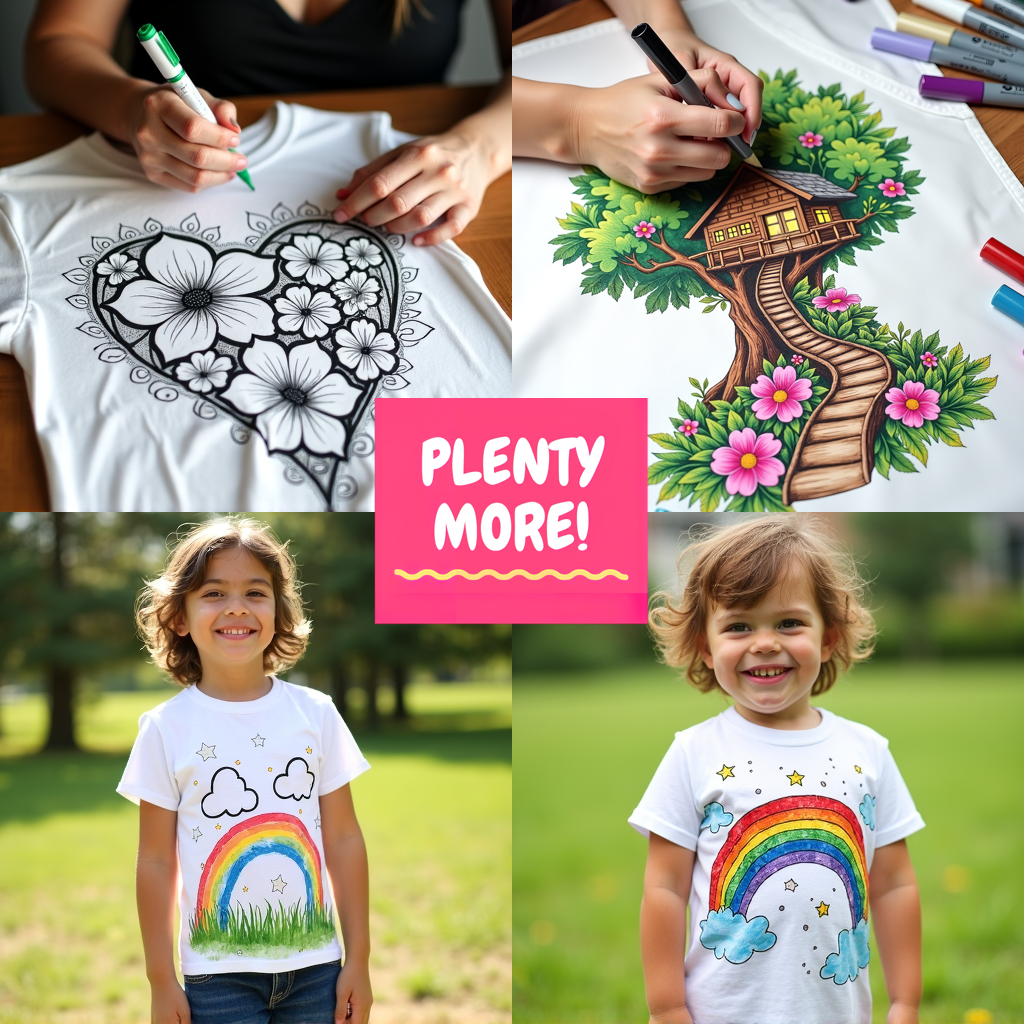 Adult Sweatshirt Coloring Kit with 10 Fabric Markers - Hearts