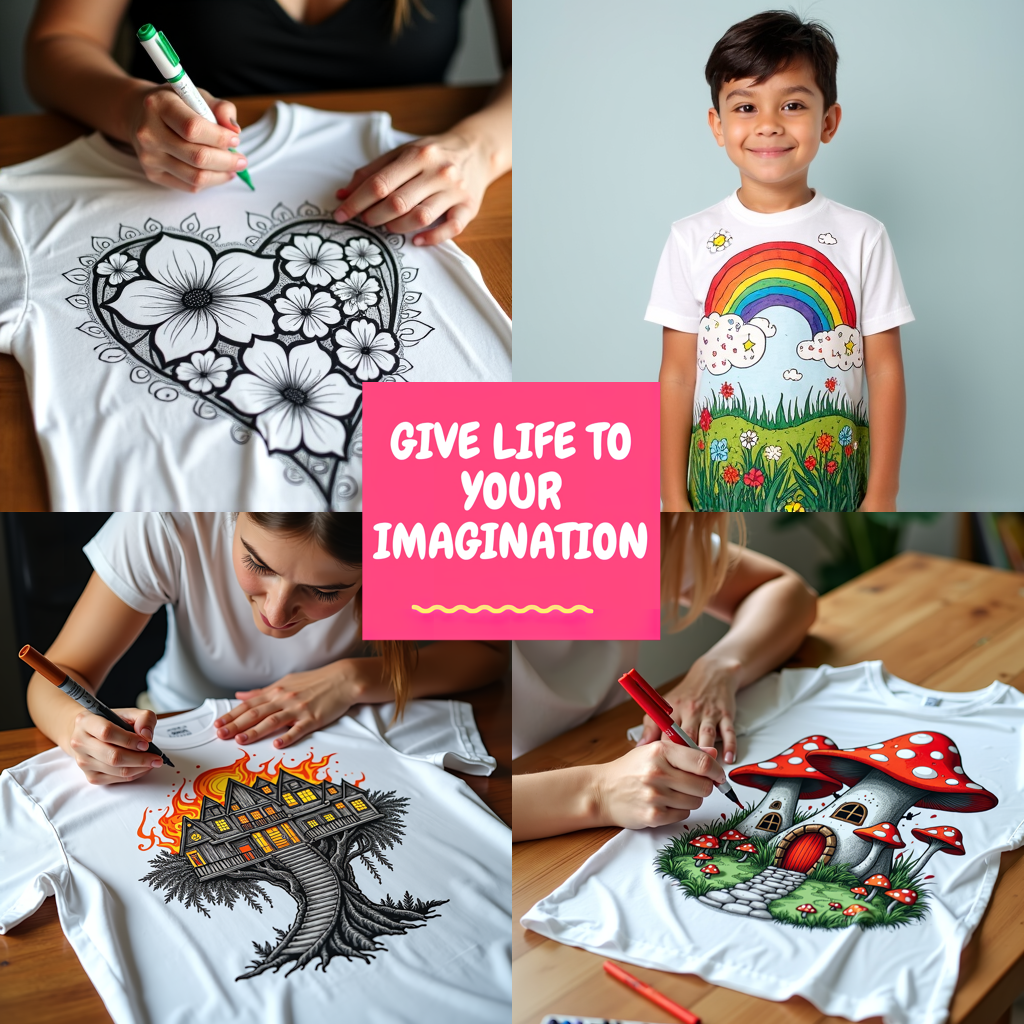 Adult Sweatshirt Coloring Kit with 10 Fabric Markers - Hearts