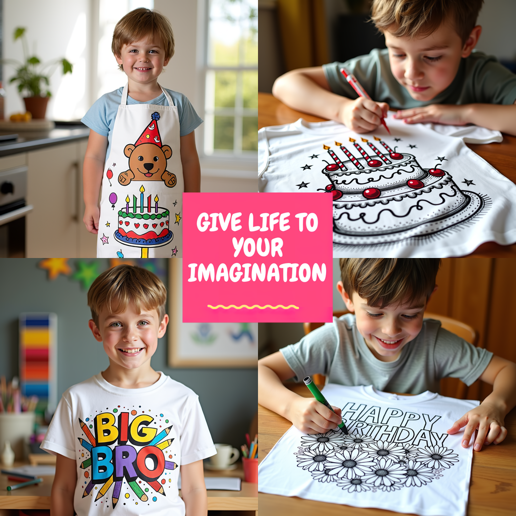 Unisex T-shirt Coloring Kit with 10 Fabric Markers - Mom Birthday