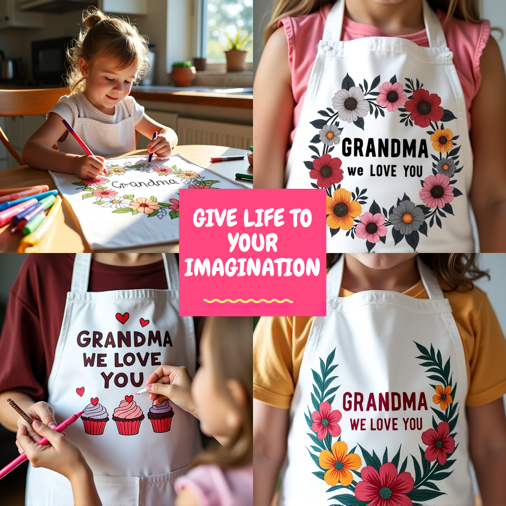 Kid's T-shirt Coloring Kit with 10 Fabric Markers - Grandma