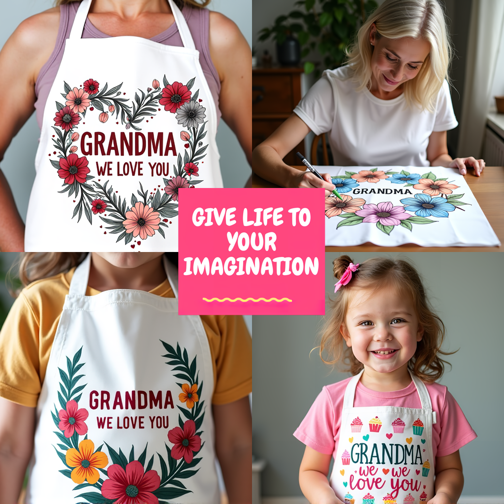Unisex T-shirt Coloring Kit with 10 Fabric Markers - Grandma