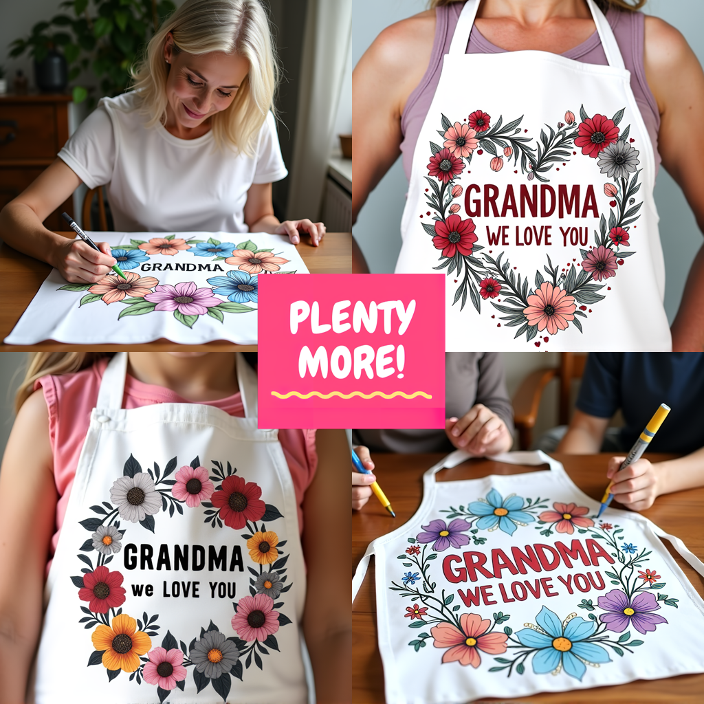 Women's T-shirt Coloring Kit with 10 Fabric Markers - Grandma