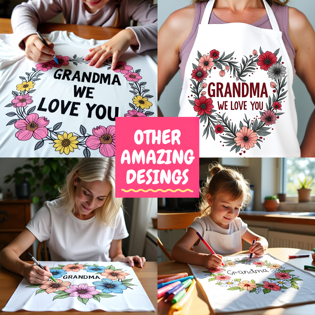 Adult Sweatshirt Coloring Kit with 10 Fabric Markers - Gift for Grandma