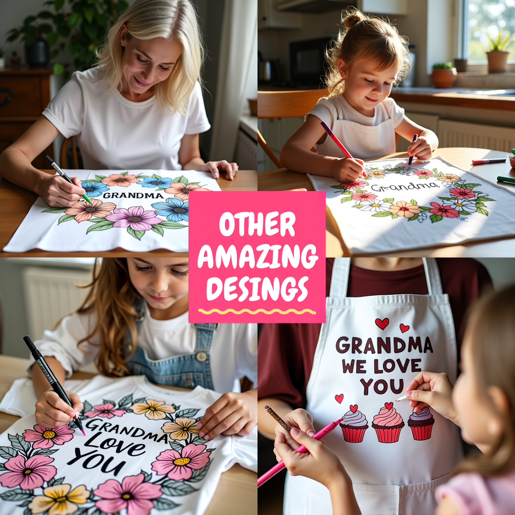 Women's T-shirt Coloring Kit with 10 Fabric Markers - Grandma