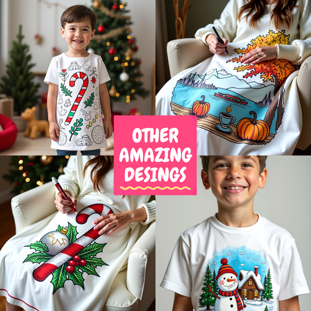 Unisex T-shirt Coloring Kit with 10 Fabric Markers - Easter Bunny