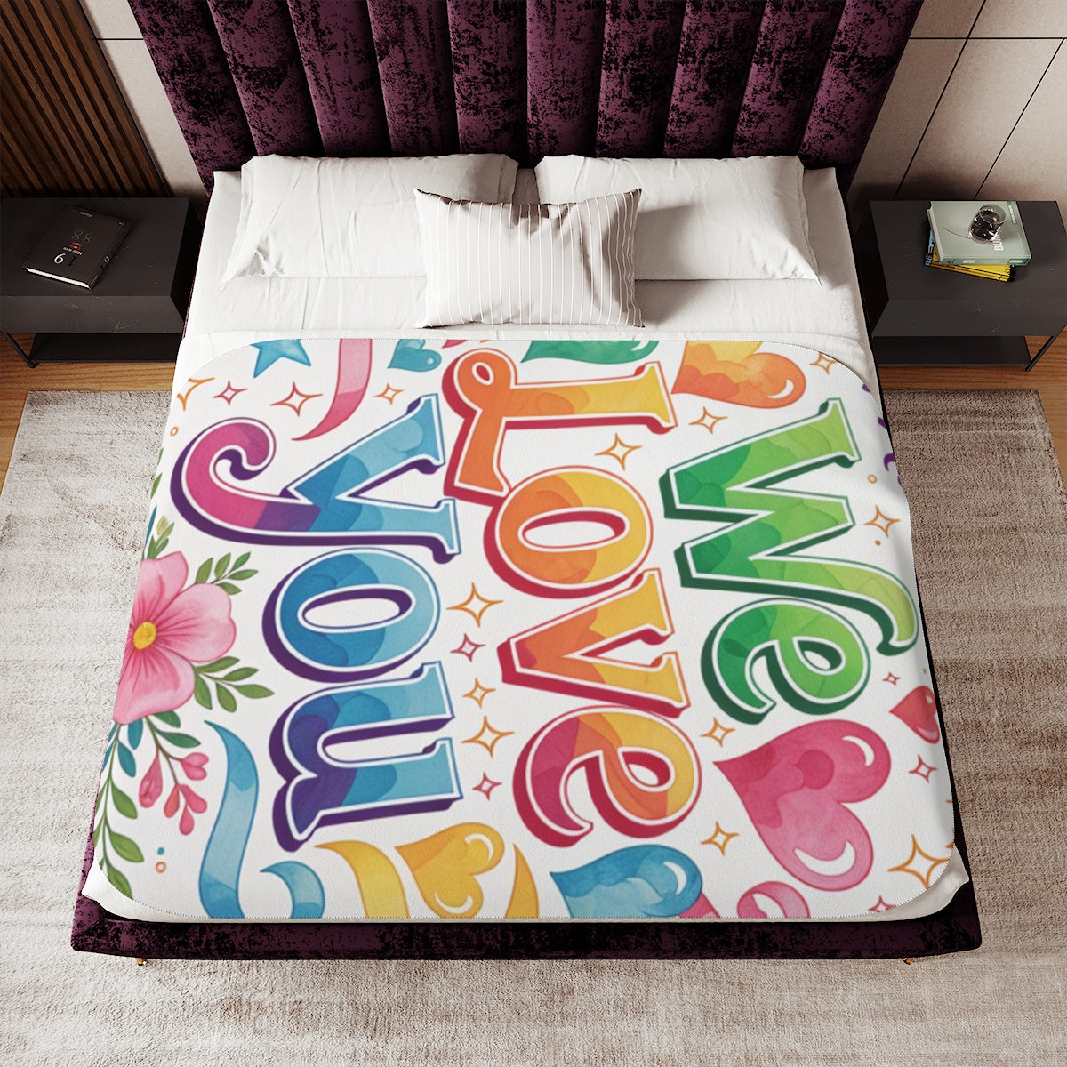 Custom Blanket Colorful Design with Fabric Markers